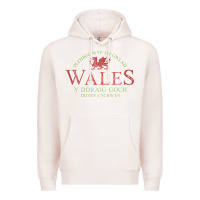 Pale Pink Rugby Welsh Gift Red Dragon Flag of Wales Premium Hoodie - trangStudio