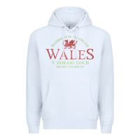 White Rugby Welsh Gift Red Dragon Flag of Wales Premium Hoodie - trangStudio
