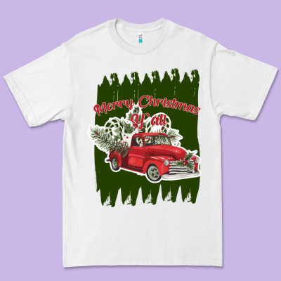 Merry Christmas Y'all Truck Premium Tee Designed By Bettercallsaul