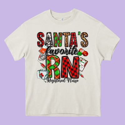 Santa's Favorite Rn Heavy Core Tee Designed By Jasminsmagicworld