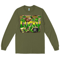 Army Green All you need is coffee and lucky St. Patrick's Long Sleeve Tee - HowdyJamesFarm