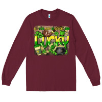 Burgundy All you need is coffee and lucky St. Patrick's Long Sleeve Tee - HowdyJamesFarm