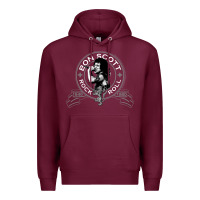 Burgundy Bon Scott Rock n' Roll Lion Shield Premium Hoodie - trangStudio