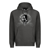 Charcoal Heather Bon Scott Rock n' Roll Lion Shield Premium Hoodie - trangStudio