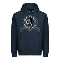 Navy Bon Scott Rock n' Roll Lion Shield Premium Hoodie - trangStudio