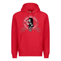 Red Bon Scott Rock n' Roll Lion Shield Premium Hoodie - trangStudio