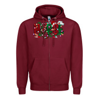 Burgundy nurse christmas Zipper Hoodie - RacoonDesign