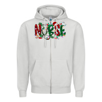 Dove Grey nurse christmas Zipper Hoodie - RacoonDesign