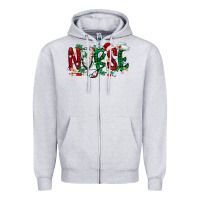 Heather Grey nurse christmas Zipper Hoodie - RacoonDesign