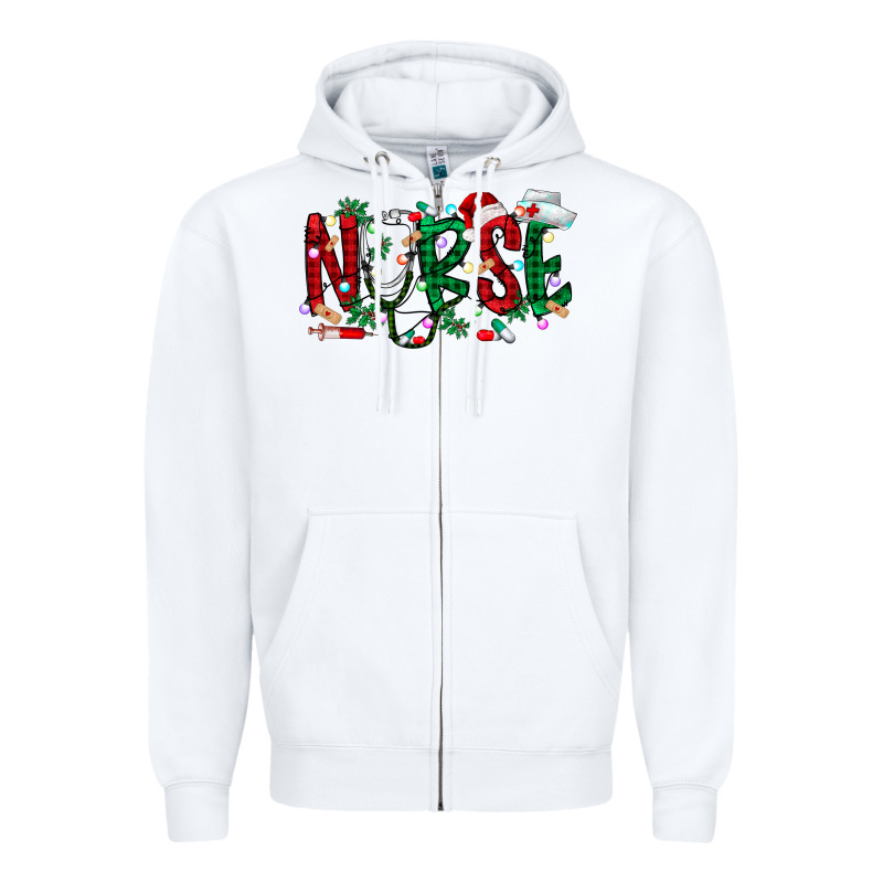 Nurse Christmas Zipper Hoodie by RacoonDesign | Teevron