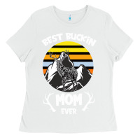 White Best Buckin Mom Ever Ladies Tee - Bettercallsaul