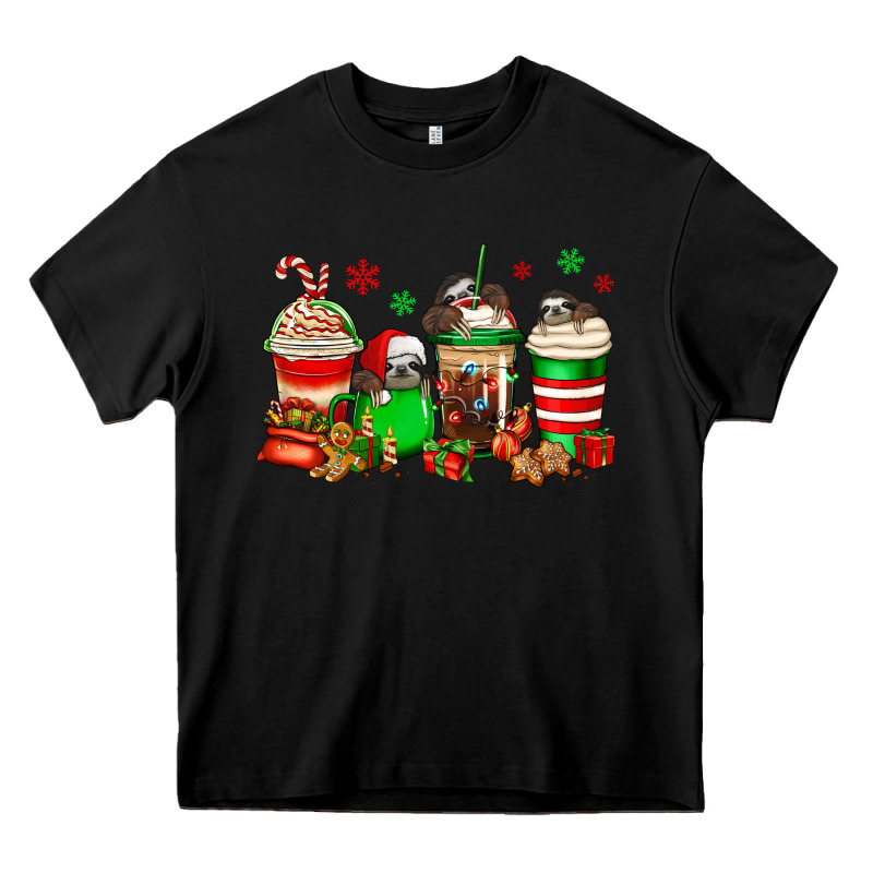 Christmas Sloth Coffee Cups Heavy Core Tee by Jasminsmagicworld | Teevron