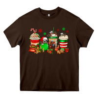 Chocolate Brown christmas sloth coffee cups Heavy Core Tee - Jasminsmagicworld