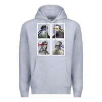 Heather Grey Ninja Artists Leonardo Donatello Raphael Michelangelo Parody Renaissan Premium Hoodie - trangStudio