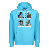 Ocean Blue Ninja Artists Leonardo Donatello Raphael Michelangelo Parody Renaissan Premium Hoodie - trangStudio