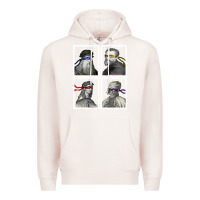 Pale Pink Ninja Artists Leonardo Donatello Raphael Michelangelo Parody Renaissan Premium Hoodie - trangStudio