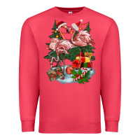 Cardinal Christmas flamingo Premium Sweatshirt - BarkalooDesign