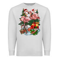 Dove Grey Christmas flamingo Premium Sweatshirt - BarkalooDesign