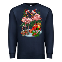 Navy Christmas flamingo Premium Sweatshirt - BarkalooDesign