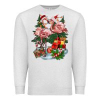 Oatmeal Heather Christmas flamingo Premium Sweatshirt - BarkalooDesign