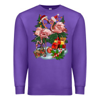 Purple Christmas flamingo Premium Sweatshirt - BarkalooDesign