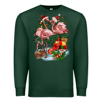 Sports Green Christmas flamingo Premium Sweatshirt - BarkalooDesign