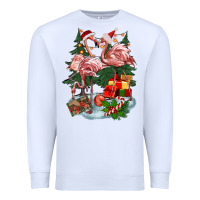 White Christmas flamingo Premium Sweatshirt - BarkalooDesign