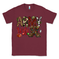 Burgundy Christmas Army wife Classic Tee - NancyCooperArtShop