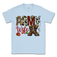 Dusty Blue Christmas Army wife Classic Tee - NancyCooperArtShop