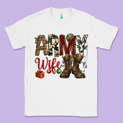 Christmas Army Wife Classic Tee Designed By Nancycooperartshop