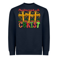 Navy christmas begins with christ Heavyweight Sweatshirt - CowhideDigitalArt