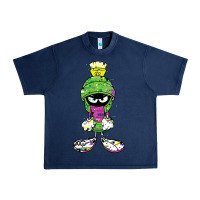 Navy Marvin The Martian Glitch Urban Heavy Tee - trangStudio