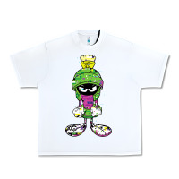 White Marvin The Martian Glitch Urban Heavy Tee - trangStudio
