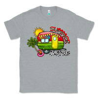Heather Grey summer camping Classic Tee - CowhideDigitalArt