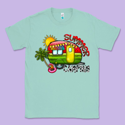Summer Camping Classic Tee Designed By Cowhidedigitalart