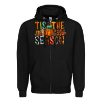 Black tis the season Zipper Hoodie - RacoonDesign
