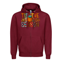 Burgundy tis the season Zipper Hoodie - RacoonDesign