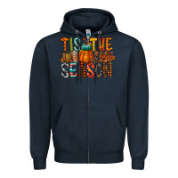 Navy tis the season Zipper Hoodie - RacoonDesign