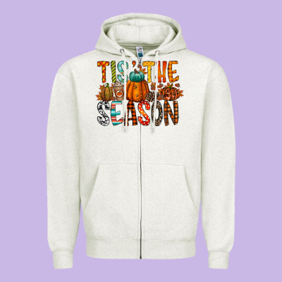 Tis The Season Zipper Hoodie Designed By Racoondesign