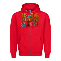 Red tis the season Zipper Hoodie - RacoonDesign