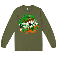 Army Green Happy St. Patrick's Day Long Sleeve Tee - CowGirlArtShop