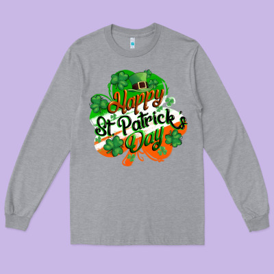 Happy St. Patrick's Day Long Sleeve Tee Designed By Cowgirlartshop