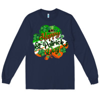 Navy Happy St. Patrick's Day Long Sleeve Tee - CowGirlArtShop