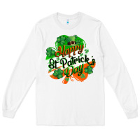 White Happy St. Patrick's Day Long Sleeve Tee - CowGirlArtShop