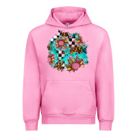 Fuchsia Pink race sunflower patches Urban Hoodie - AdoDesignShop