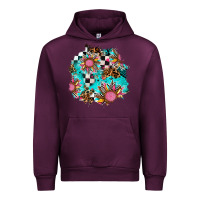 Mauve Wine race sunflower patches Urban Hoodie - AdoDesignShop