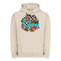 Pigment French Oak race sunflower patches Urban Hoodie - AdoDesignShop