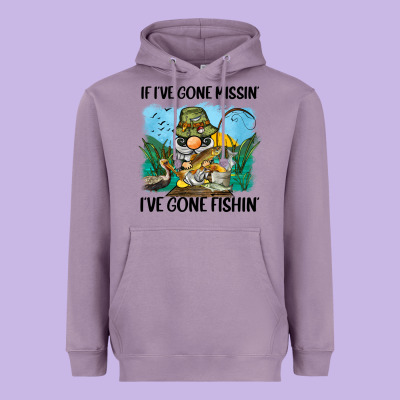 If I've Gone Missin' I've Gone Fishin' Heavyweight Hoodie Designed By Barkaloodesign