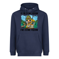 Navy if i've gone missin' i've gone fishin' Heavyweight Hoodie - BarkalooDesign