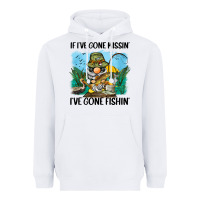 White if i've gone missin' i've gone fishin' Heavyweight Hoodie - BarkalooDesign